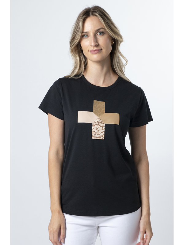 Stella + Gemma Feather Cross T-Shirt