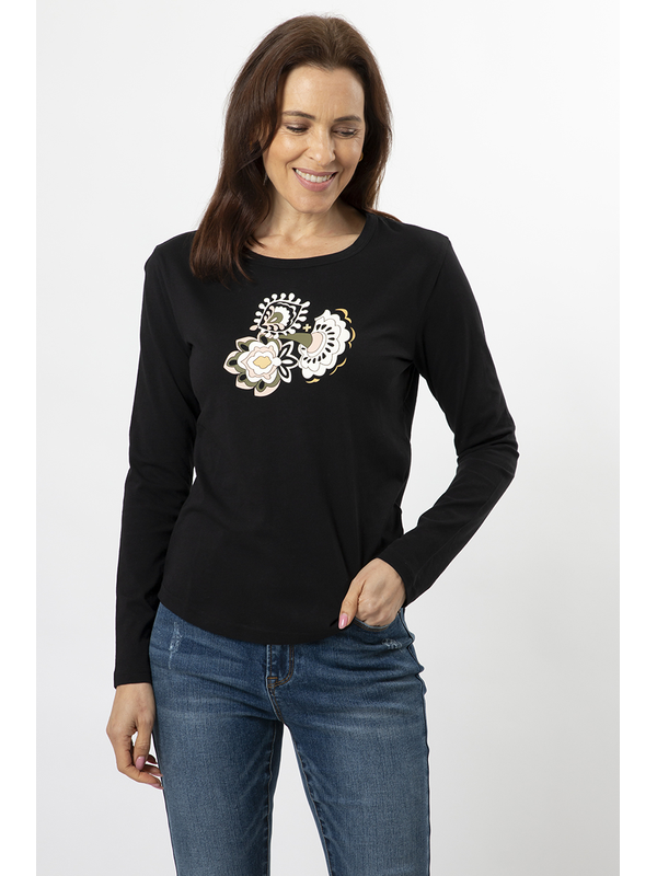 Stella + Gemma Folk Floral L-S Tee