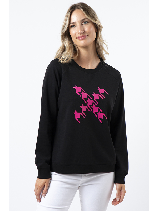 Stella + Gemma Classic Sweater Neon Houndstooth