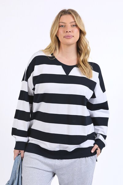 Elm Billie Block Stripe Crew-new-Preen
