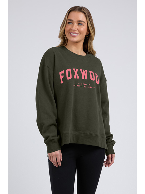 Foxwood Dark Khaki with Coral Interval Crew