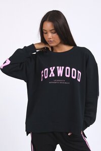 Foxwood Black with Neon Pink Interval Crew