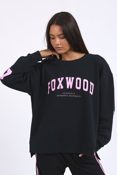 Foxwood Black with Neon Pink Interval Crew-new-Preen