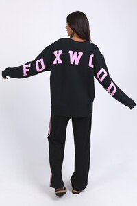 Foxwood Black with Neon Pink Interval Crew