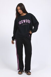 Foxwood Black with Neon Pink Interval Crew