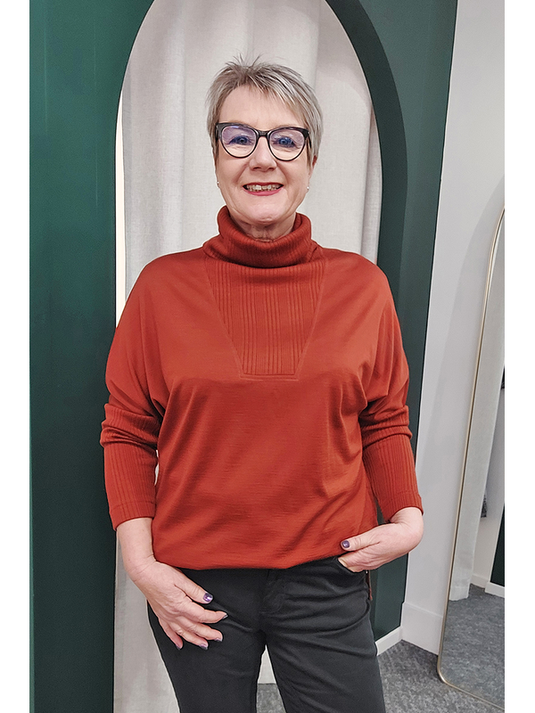 Foil Rib Detail Merino Jumper