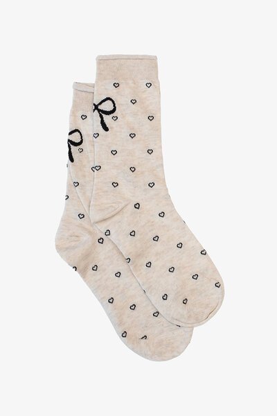 Antler Hearts + Bow Socks-new-Preen