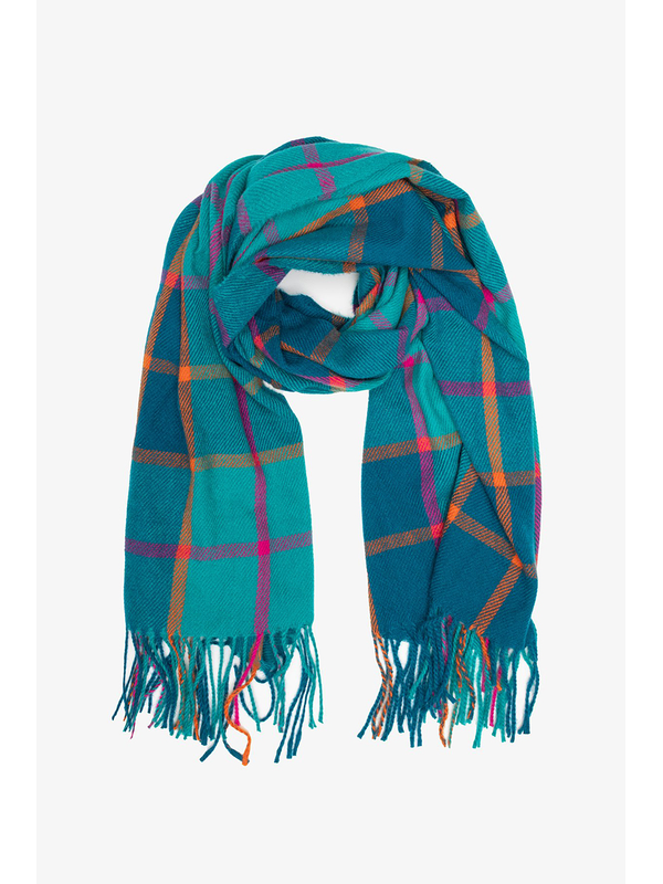 Antler Blue Lagoon Check Scarf