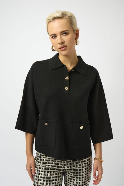 Joseph Ribkoff Boxy Collared Pullover-new-Preen