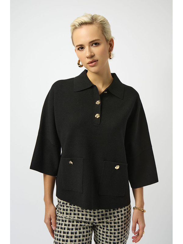 Joseph Ribkoff Boxy Collared Pullover