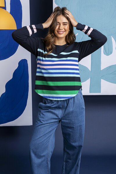 Elm Medley Stripe LS Tee-new-Preen