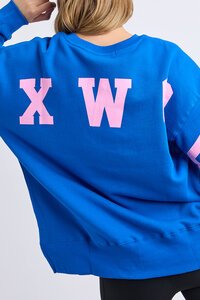 Foxwood Cobalt with Neon Pink Interval Crew