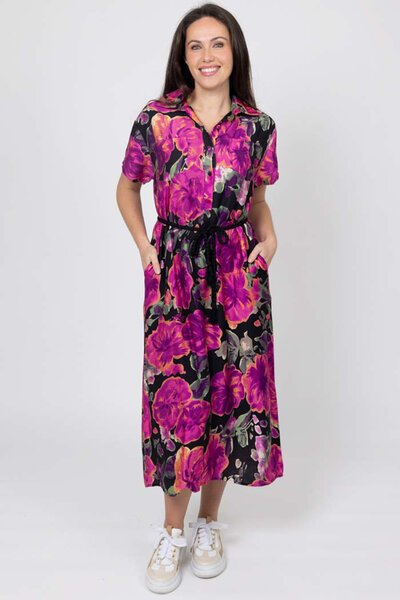 Charlo Jett Floral Shirt Dress-best-sellers-Preen