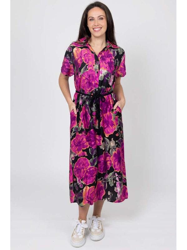 Charlo Jett Floral Shirt Dress
