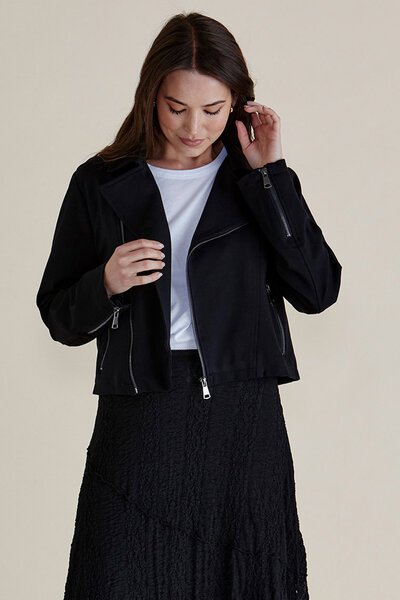 Betty Basics Aurora Ponte Biker Jacket - Pre Order-best-sellers-Preen