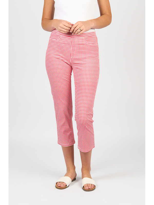Vassalli Slim 7-8 Lightweight Pull On Pant - Gingham