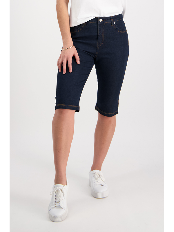 Vassalli Slim Contrast Stitch Denim Shorts