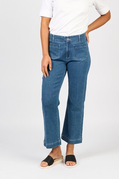 Vassalli Wide Ankle Grazer Jean - Blue Hue-new-Preen