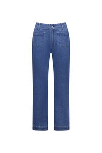 Vassalli Wide Ankle Grazer Jean - Blue Hue