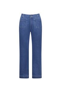 Vassalli Wide Ankle Grazer Jean - Blue Hue