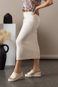 Vassalli Plain Front Split Skirt