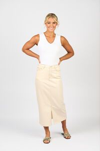 Vassalli Plain Front Split Skirt