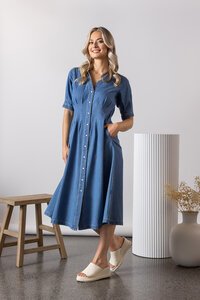 Vassalli Button Up Front Dress