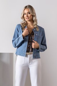 Vassalli Collarless Denim Jacket