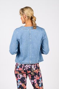 Vassalli Collarless Denim Jacket