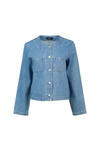Vassalli Collarless Denim Jacket