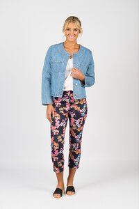 Vassalli Collarless Denim Jacket