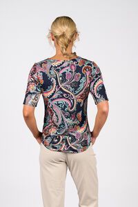 Vassalli 3-4 Sleeve Round Neck Top - Persia