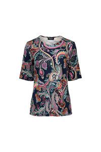 Vassalli 3-4 Sleeve Round Neck Top - Persia