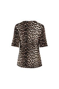 Vassalli 3-4 Sleeve Round Neck Top - Leopard