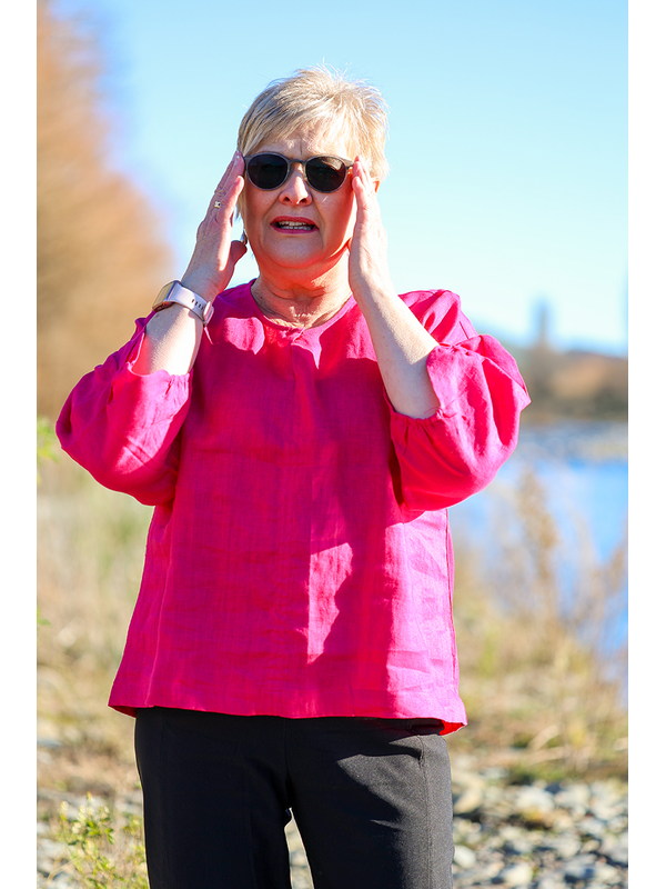 Foil Plain Plot Twist Top