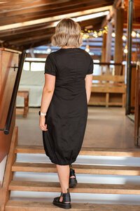 Foil Plain Pleated Midi Dress