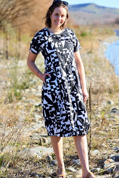 Foil Print Pleated Midi Dress-new-Preen