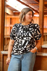 Foil Swing Volume Sleeve Top