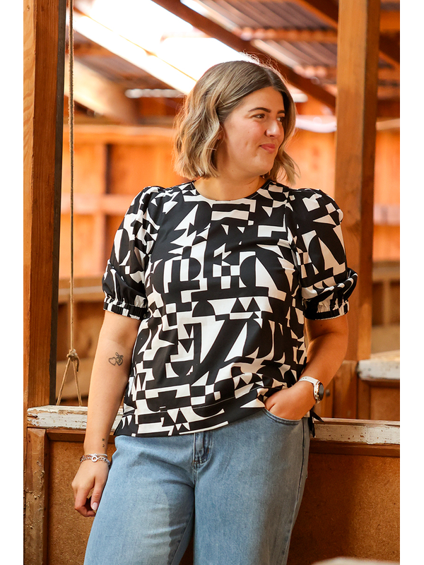 Foil Swing Volume Sleeve Top