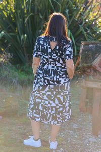 Foil Back Keyhole Dress