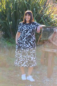 Foil Back Keyhole Dress