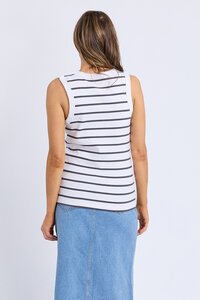 Foxwood Iris Stripe Tank Charcoal