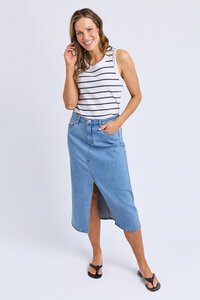 Foxwood Iris Stripe Tank Charcoal