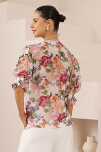 Iris Maxi Painterly Floral Frill Blouse