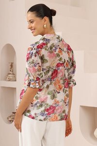 Iris Maxi Painterly Floral Short Sleeve Blouse