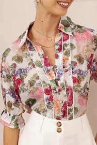 Iris Maxi Painterly Floral Short Sleeve Blouse