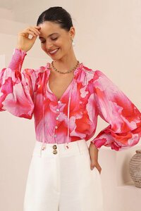 Iris Maxi Jovie Ruffle Neck Blouse