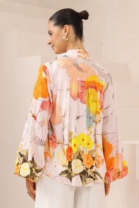 Iris Maxi Hibiscus Balloon Sleeve Blouse