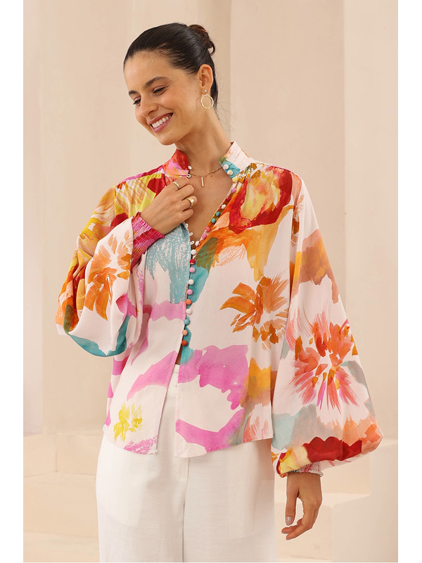 Iris Maxi Sophia Balloon Sleeve Top