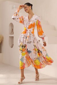 Iris Maxi Hibiscus Maxi Dress